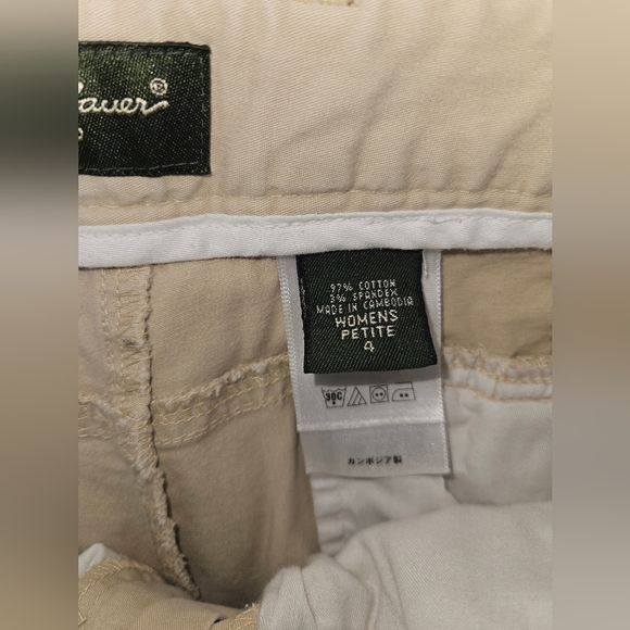 Eddie Bauer Women's Petite 4 Khaki Straight Pants - Picture 5 of 7